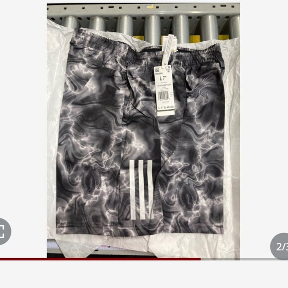 L 7" Adidas Men's Own The Run Regular-Fit Printed 5" Running Shorts - Picture 2 of 4